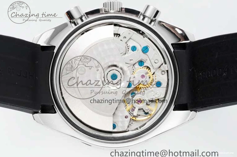 0226 SportInspired Speedmaster Racing Master SS HKF Best Edition Blue Black Dial on Black Rubber Strap A 7817